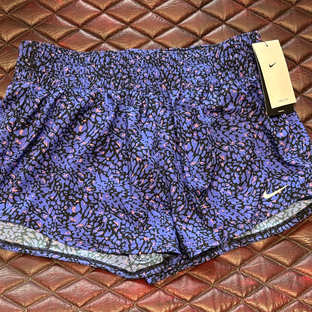 Nike Women's Athletic Shorts in purple and Black cheetah Print